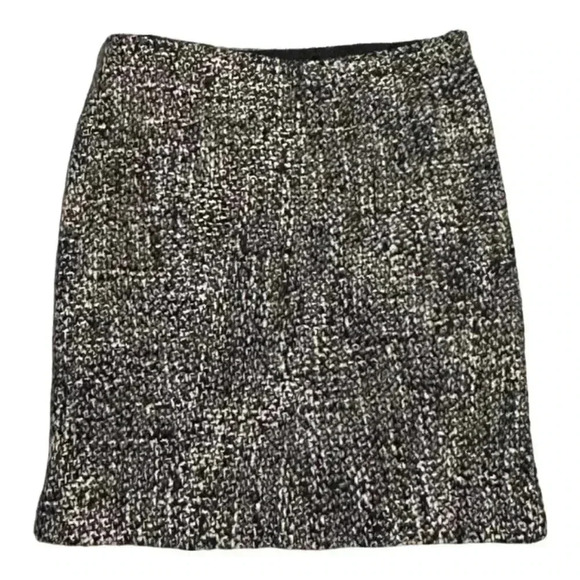 Size 8 Cynthia Steffe Skirt Black/White Wool Cotton Blend Black Lining - Picture 2 of 12